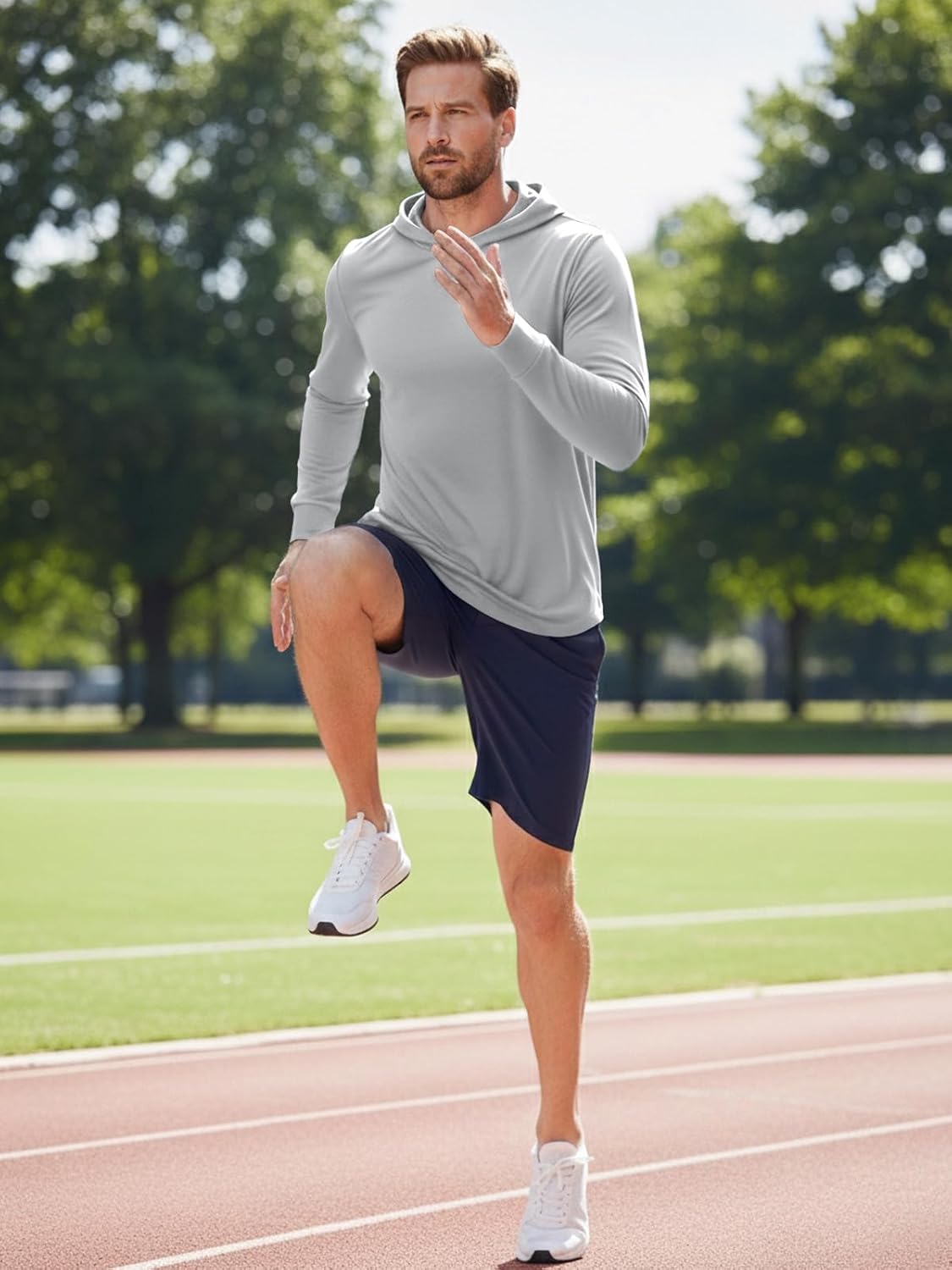 Mens Hoodies Long-Sleeve Shirts - UPF 50+ Sun Protection Shirts Lightweight Fishing Athletic Hoodies