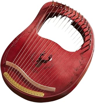 Lap Harp 16 21 24 Strings Lyre Harp Mahogany Wood Piano Stringed Musical Instrument With Tuning Wrench Spare for BeginnersColor 3