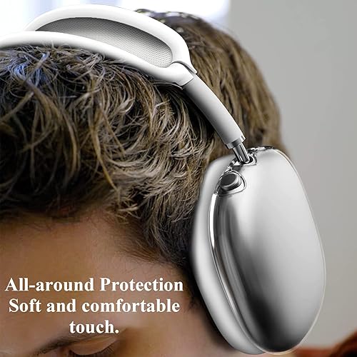 Miniatura 7 de JDHDL 3 en 1 Funda para Airpods Max, funda transparente de TPU suave para auriculares + cubierta de almohadilla de silicona + cubierta superior de