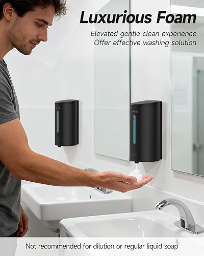 Miniatura 2 de AIKE Wall Mount Automatic Foam Soap Dispenser 25 OZ Commercial Large Capacity Stainless Steel Model AK1205FA(Matte Black)