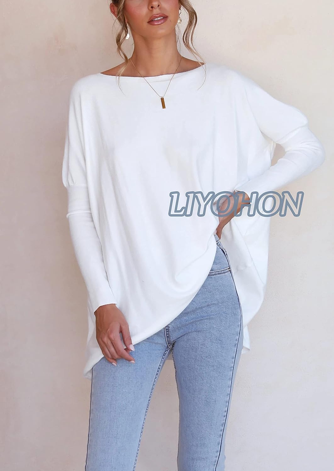 LIYOHON Oversized T Shirts for Women Tunic Tops to Wear with Leggings Long Sleeve Fall Sweaters Dressy Tops - Image 8