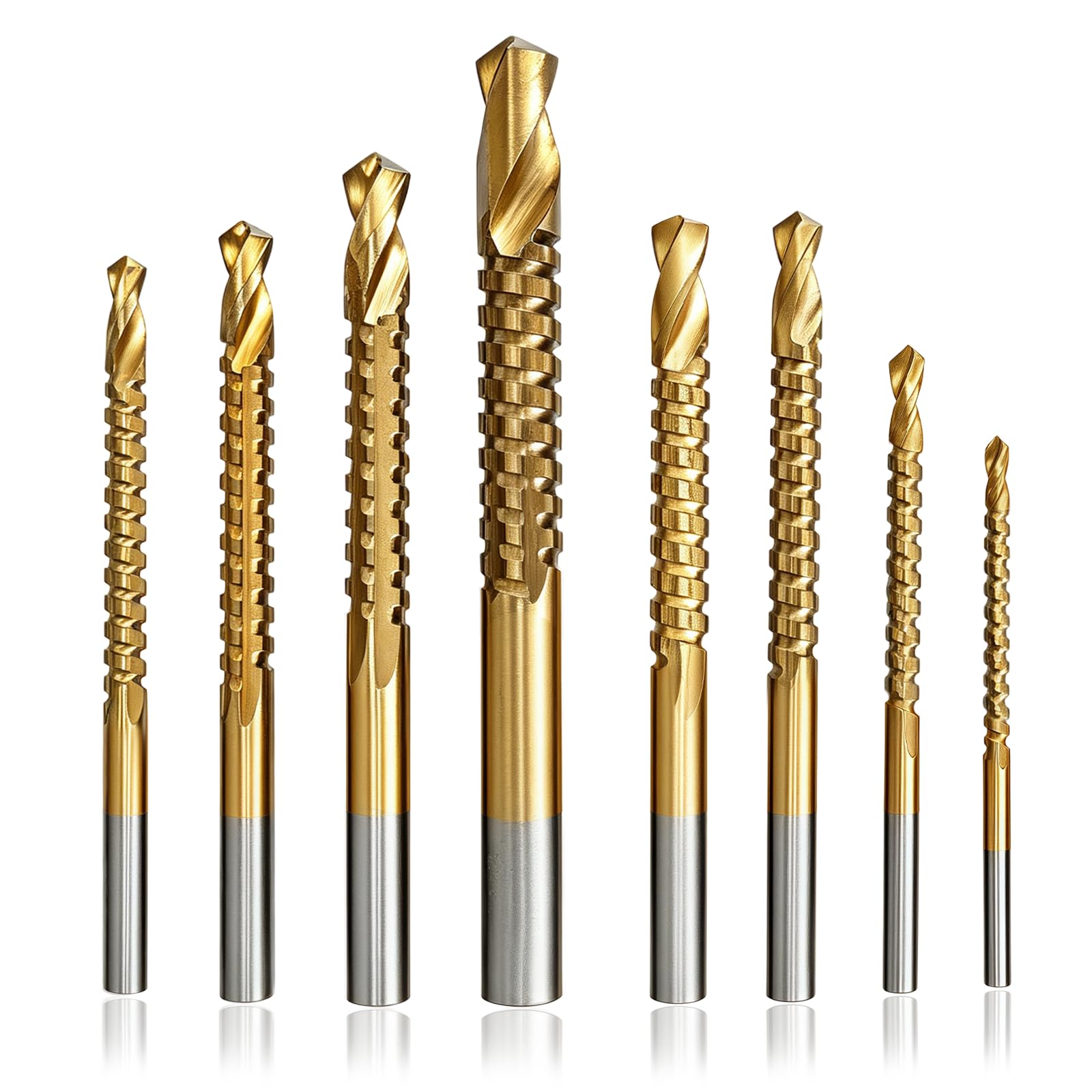 HSS Drill Bit Set - 8 Piece Titanium Coating -1
