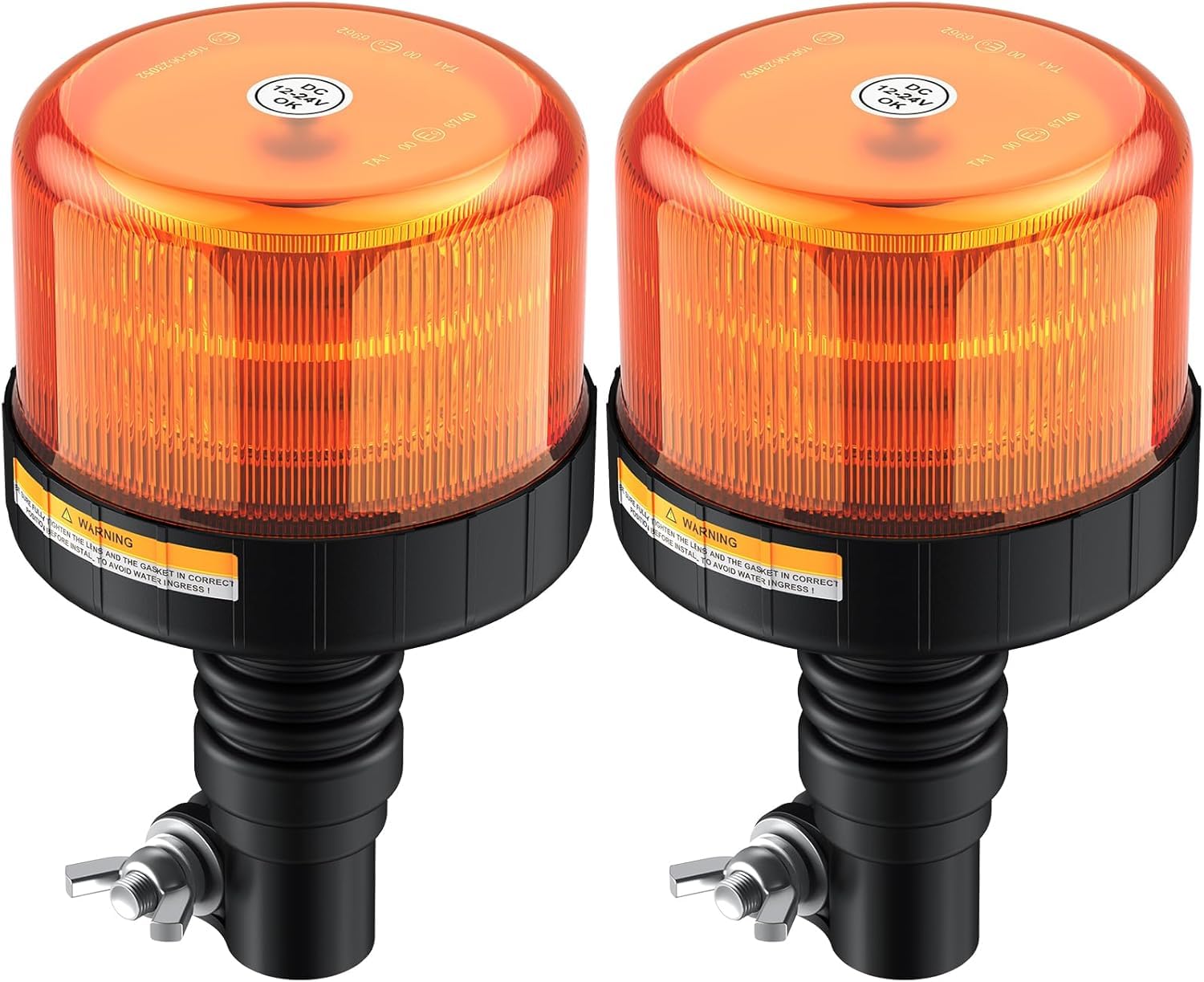 AUTOUTLET LED Rundumleuchte 12V-24V, Warnleuchte mit E9 Zulassung, 3 Blitzmodi Warnlicht IP56 Wasserdicht, Frontblitzer LED Stroboskop Rotating Flash Beacon für LKW Stapler Traktor - Schraubmontage