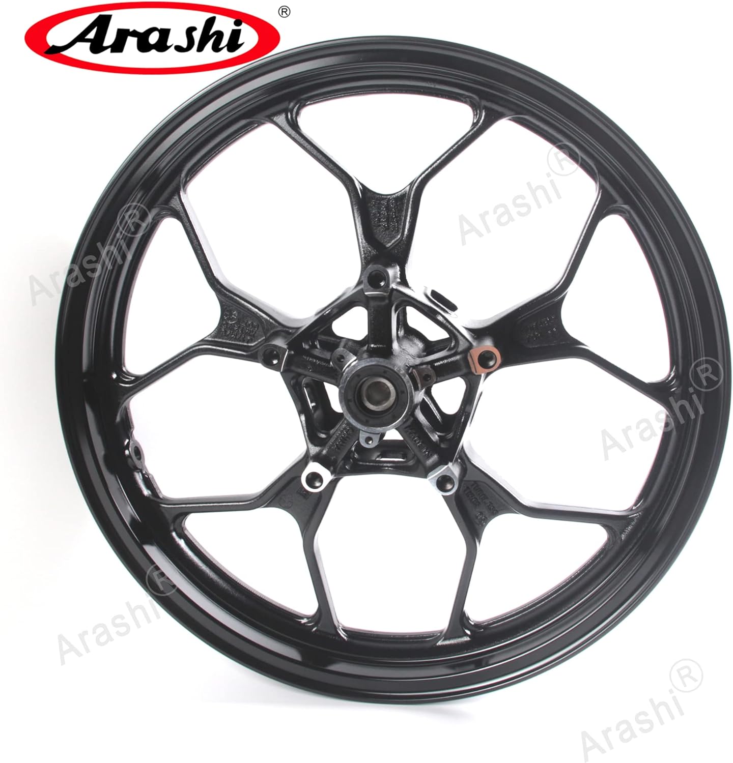 Arashi Front Wheel Rim and Brake Disc Rotor for Yamaha YZF R3 R25 2015-2025 ABS include, MT03 MT25 2015-2025, Motorcycle Replacement Accessories Parts Gloss Black