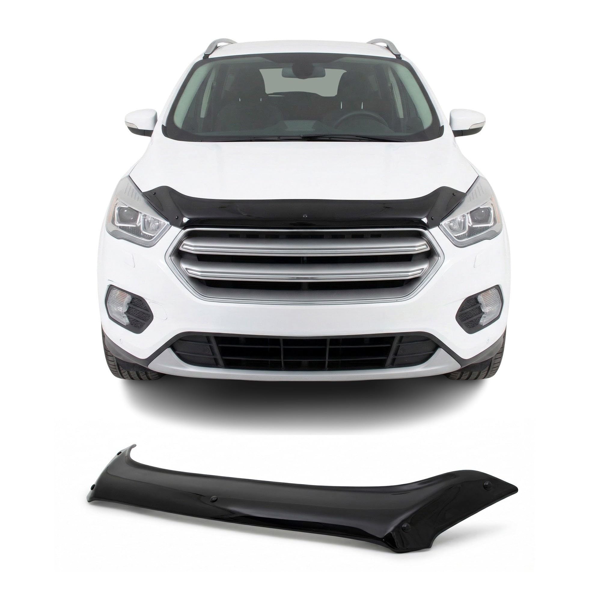 Hood Bug Deflector Bugflector/Bug Shield for Ford Kuga 2016-2019, Front Hood Protector, Low Profile ABS Bug Guard, Exterior Auto Accessories, Black