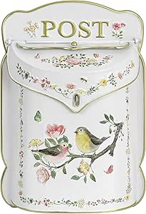Boîte Aux Lettres En Fer Forgé Avec Cadenas - Décor Oiseau - Idée Cadeau