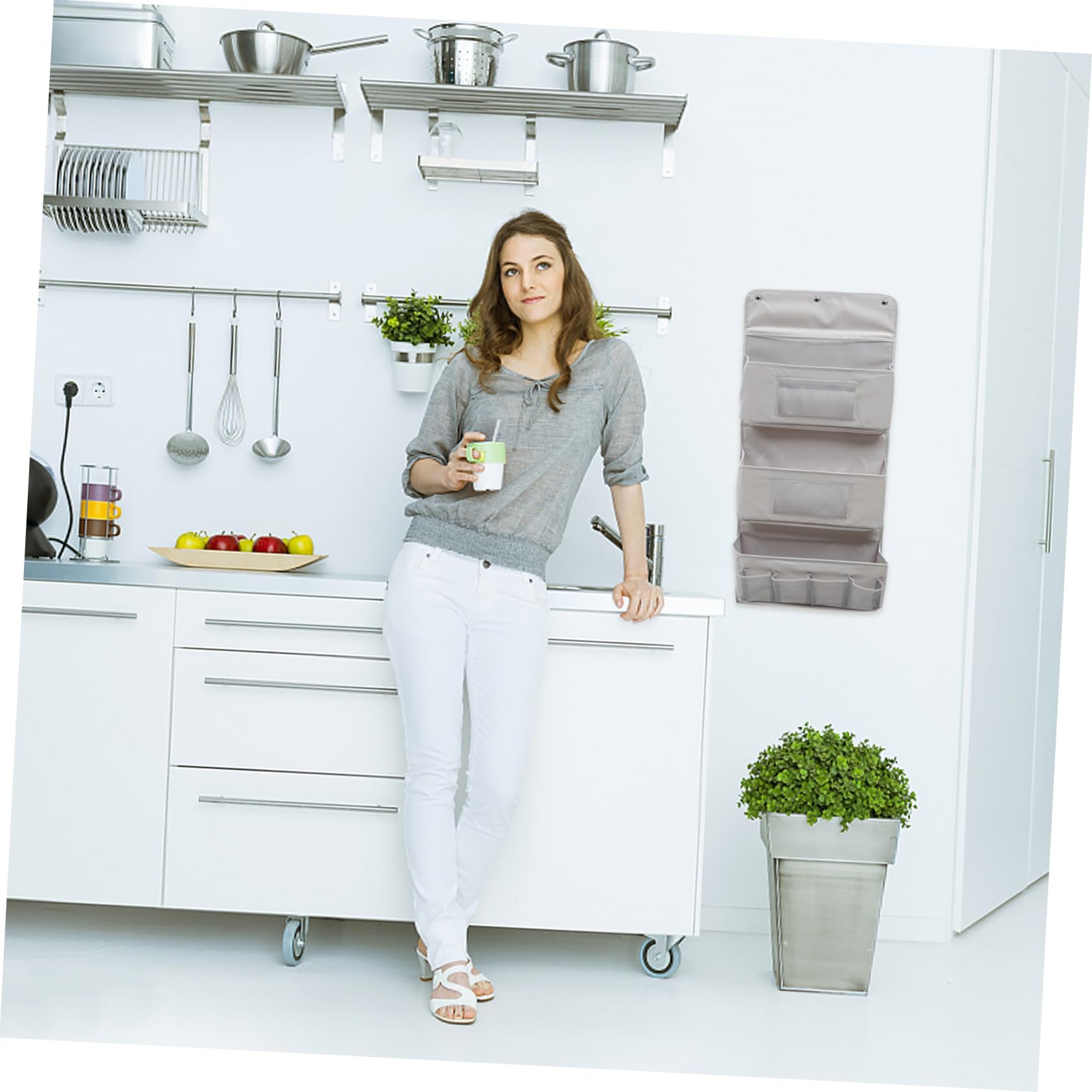 Portaborsa Organizer Strati da Appendere Tasche Portaoggetti da Parete per Camera da Letto Bagno Cucina Ufficio