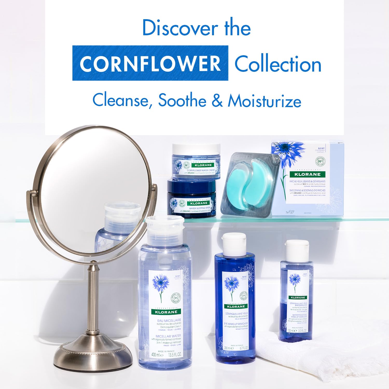 Klorane - Waterproof Eye Makeup Remover With Organically Farmed Cornflower - Sensitive Skin Approved -Fragrance Free & Paraben-Free - Vegan - 3.4 fl. oz. - Image 6