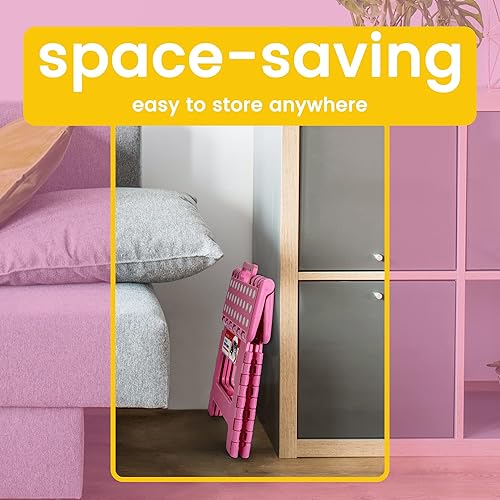 Miniatura 277 de Taburete plegable resistente de alta calidad de 13 pulgadas de altura para adultos, taburete de cocina, jardín, baño, color blanco Blanco,Bicolor