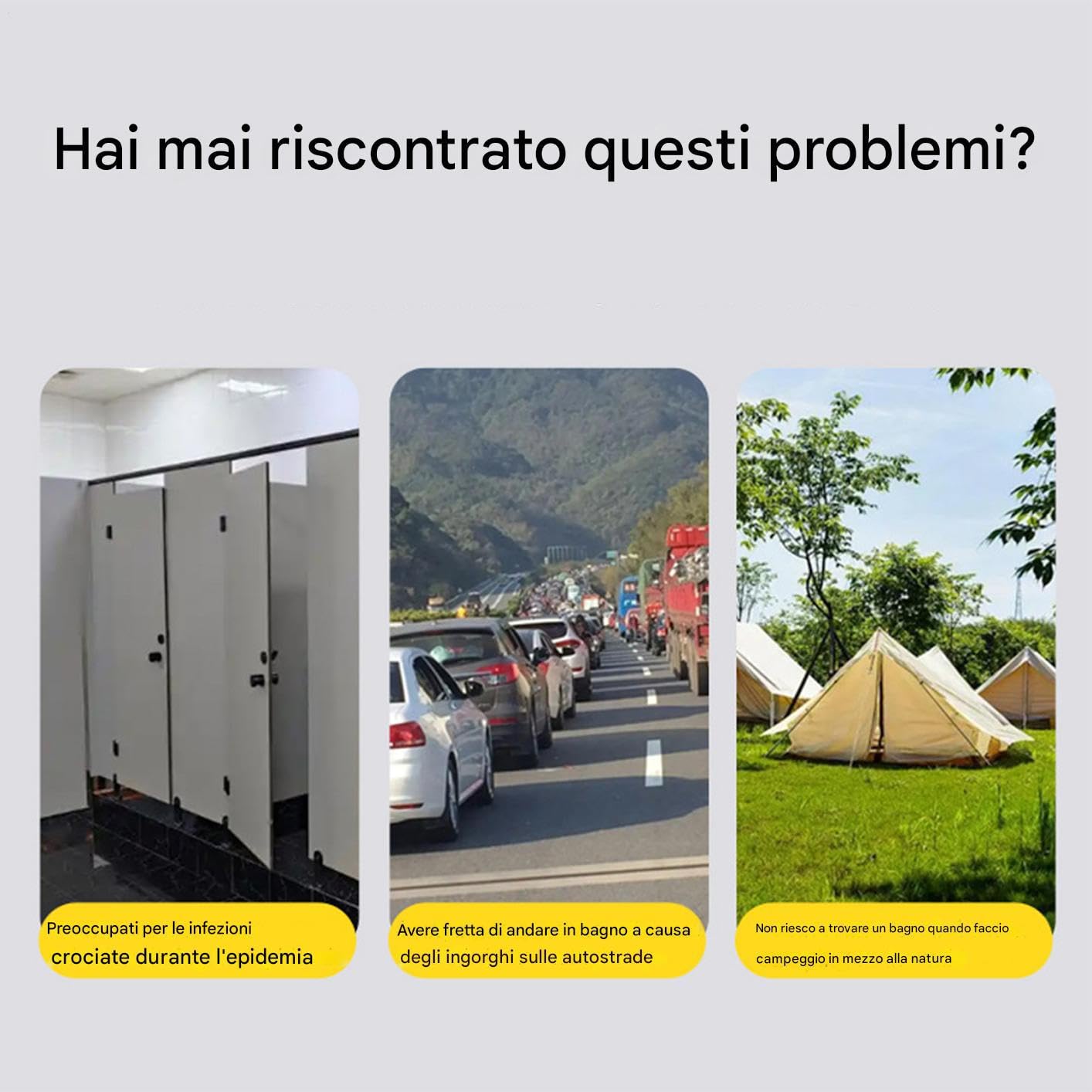 Toilette Portatile, Sedile Del Bagno Da Campeggio All'aperto, Vasino Portatile Per Viaggi, Design In Viaggio Per Auto Compatte, Uso Per Adulti E Per Bambini, 13.78x12.2x14.57 Pollici, Per Escursioni