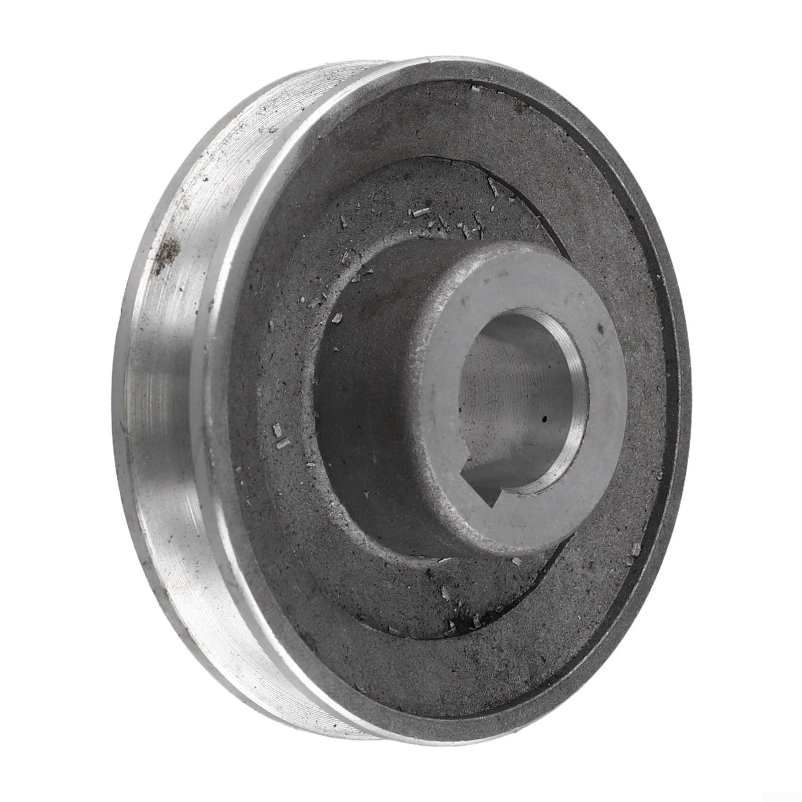 Polea de aluminio de una sola ranura 100 mm tipo A para compresores de aire 19 mm/24 mm diámetro interior 6 mm/8 mm plateado