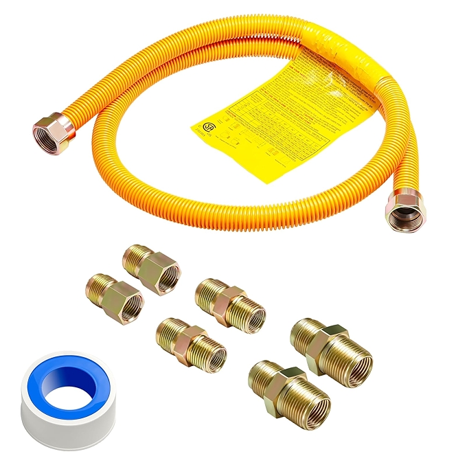 Roastove 灵活黄色涂层燃气管连接套件