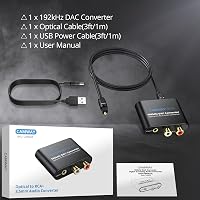 CAMWAY 192kHz digitális-analóg átalakító SPDIF/Toslink RCA 3.5mm erősítővel 7