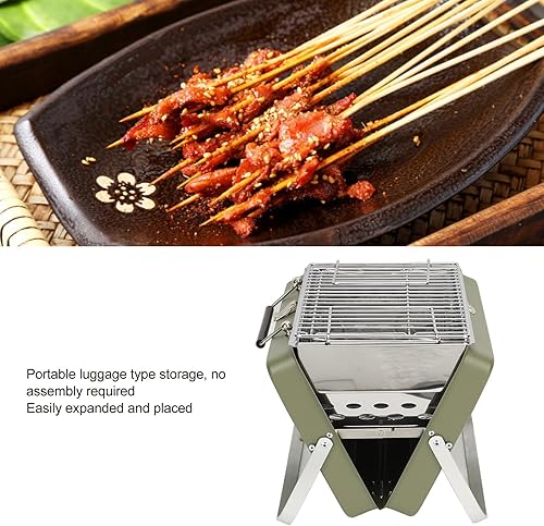 Miniatura 6 de Parrilla de barbacoa de carbón portátil, portátil, portátil, portátil, parrilla, malla de alambre, herramientas para acampar al aire libre, cocina