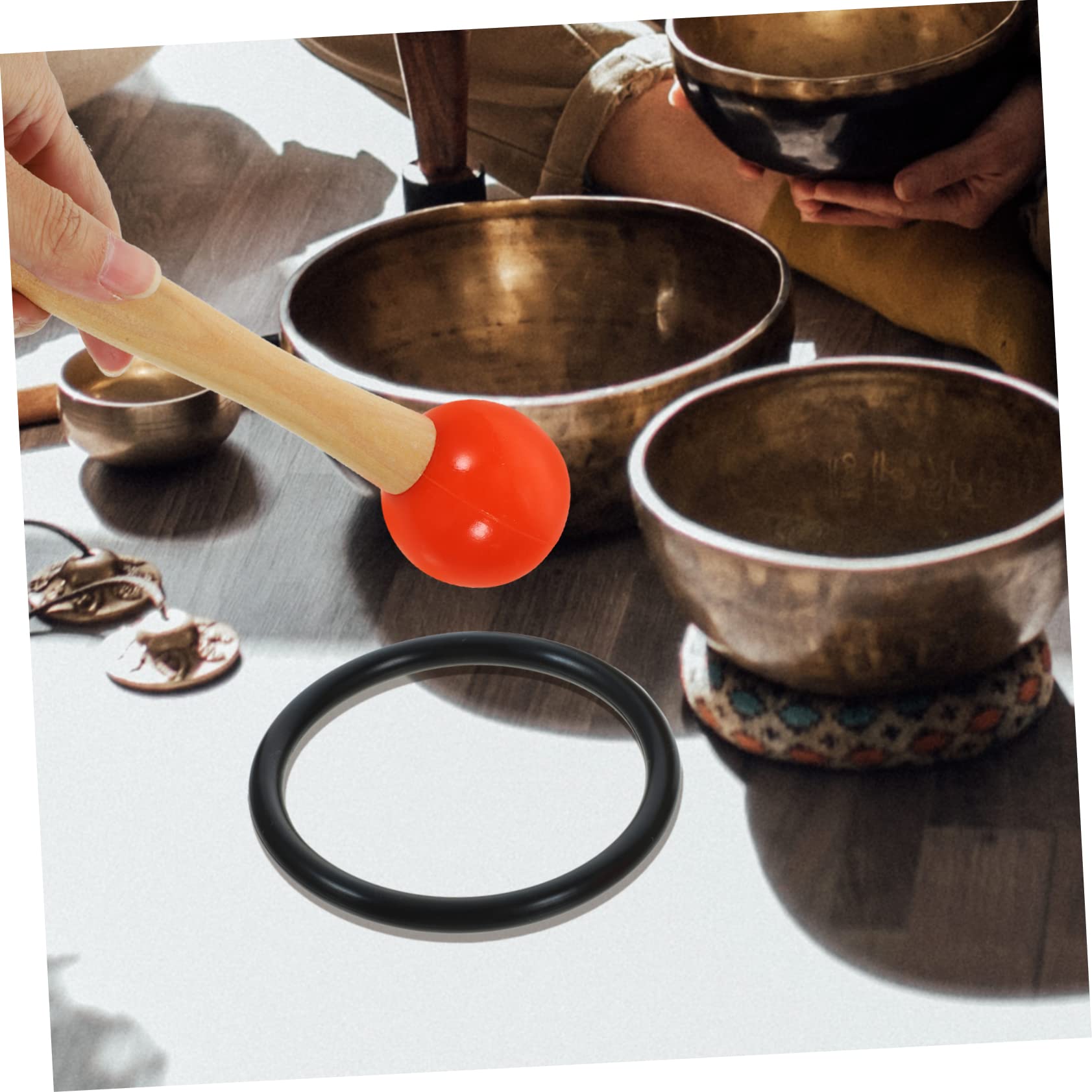 Set 5 Bacchette Per Campane Tibetane - In Cristallo E Legno Per Meditazione
