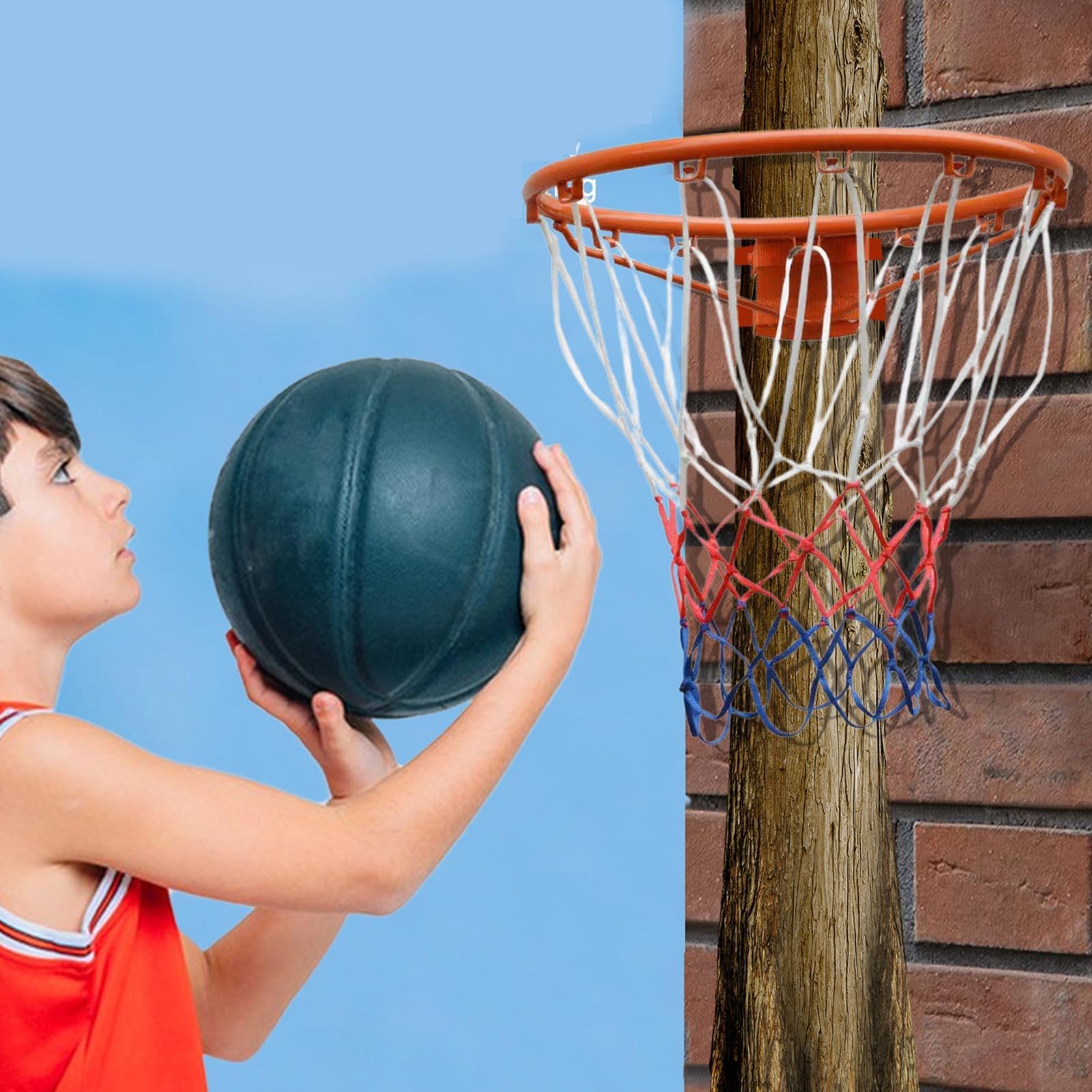 Canasta de baloncesto para adultos, canasta de baloncesto de acero, llanta de baloncesto multiusos de acero, borde de baloncesto resistente, resistente al desgaste, para patio trasero, entrada