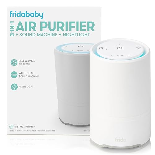 Frida Baby 3-in-1 Baby Air Purifier, Sound Machine + Nightlight, HEPA Filter, 3 Fan Speeds, Auto-Off Timer
