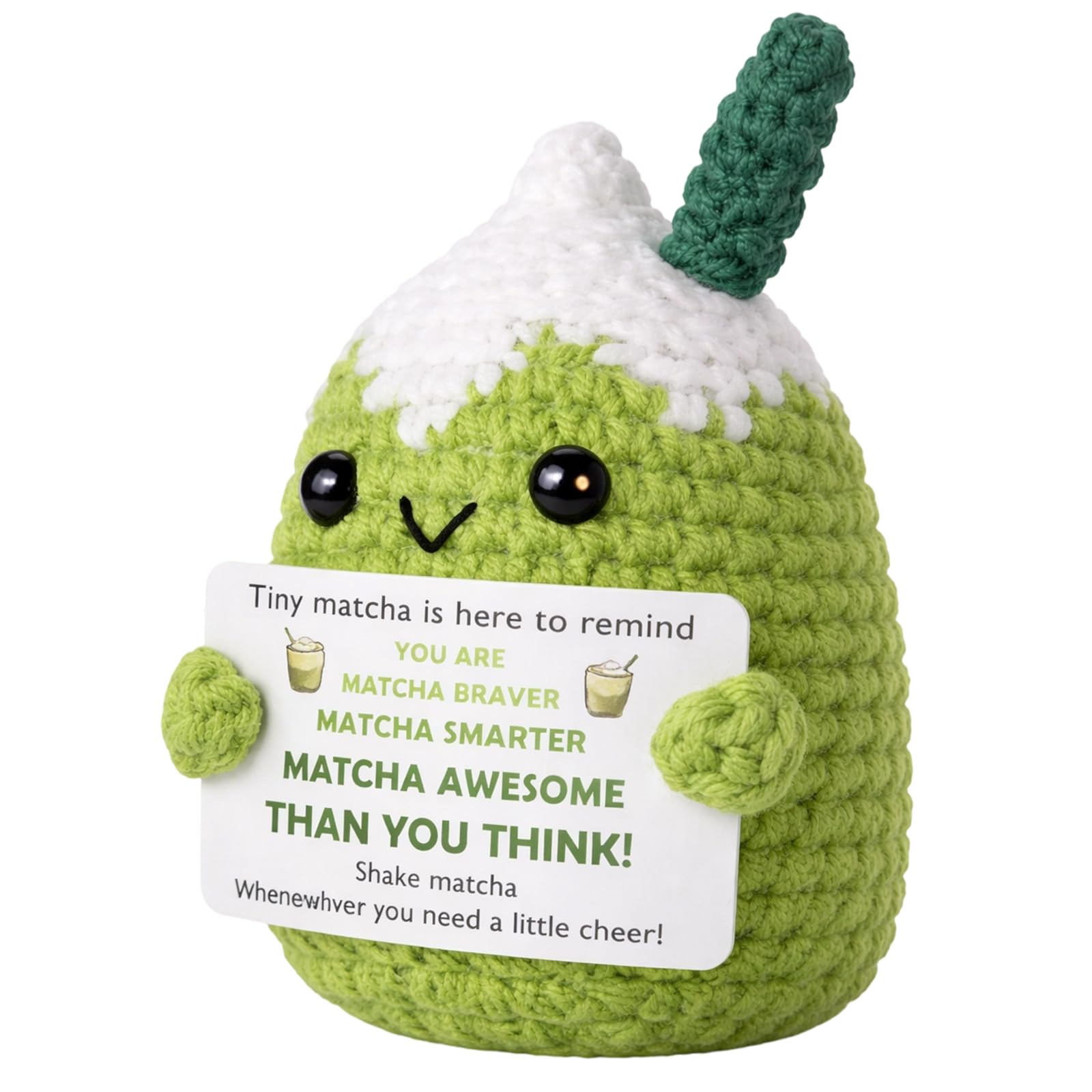 BAGUBDR Emotional Support Crochet, Matcha Gift for Teachers and Office Workers, Handmade Crochet Decor for Desk and Home, Crochet Gifts for Women
