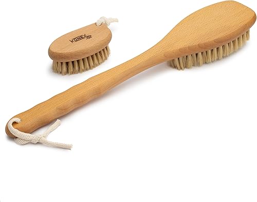 Dry Brushing Body Brush Set - Exfoliating Shower Scrubber(Large 15")