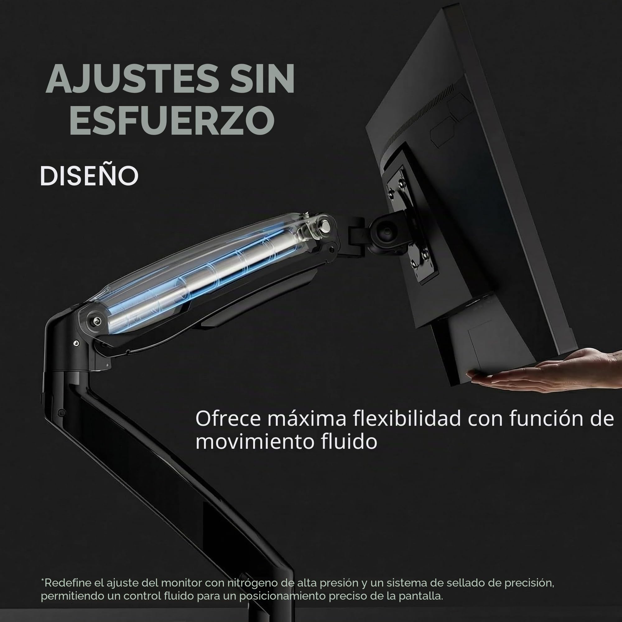 HUANUO Soporte Monitor Doble para 13 a 40 pulg, Brazo Monitor Doble con USB, Ajustable en Altura,VESA con Base Abraz C/Grommet, Cada Brazo Soporta hasta 12kg, HNDS7