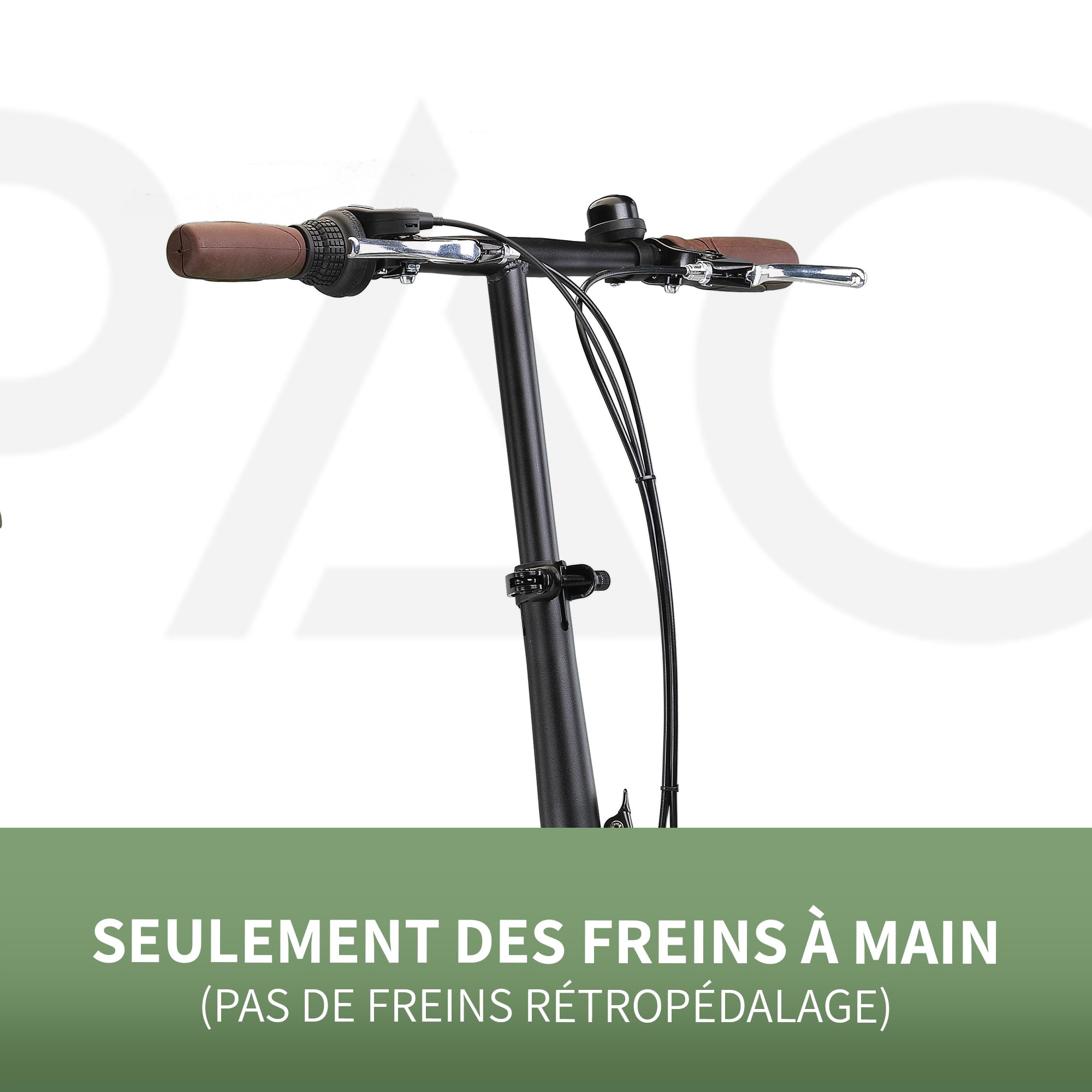 PACTO Vélo pliant Ten 20" avec système de pliage rapide (10 secondes), cadre en acier, poids léger (16 kg), Shimano 6 vitesses, freins en V et jantes en aluminium à double paroi