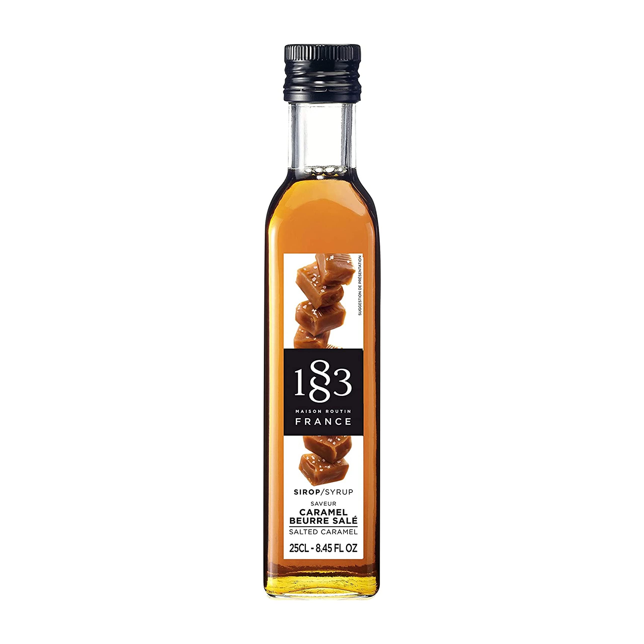 1883 MAISON ROUTINPremium Salted Caramel Coffee Syrup β Indulgent Blend For Lattes, Frappes, Desserts & Baking, Allergen-Free, Vegan-Friendly, 250 Ml Glass Bottle