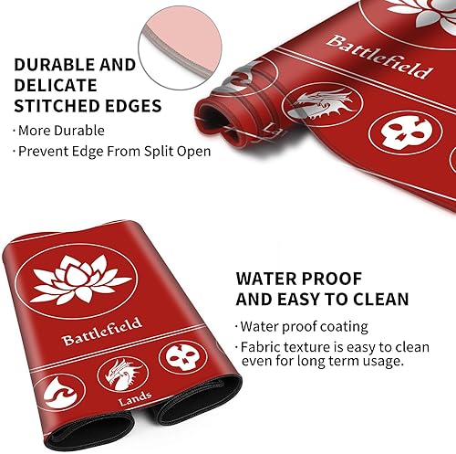 Miniatura 4 de Tapete de juego de cartas cosido con zona mágica para juegos de cartas MTG, tapete de escritorio Commander para juegos de mesa, tapete de duelo de