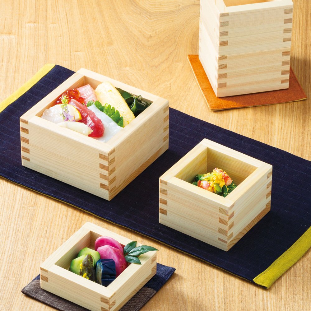 Amazon.co.jp: ヤマコー スタッキング檜 1/2合枡 積重 (塗装付