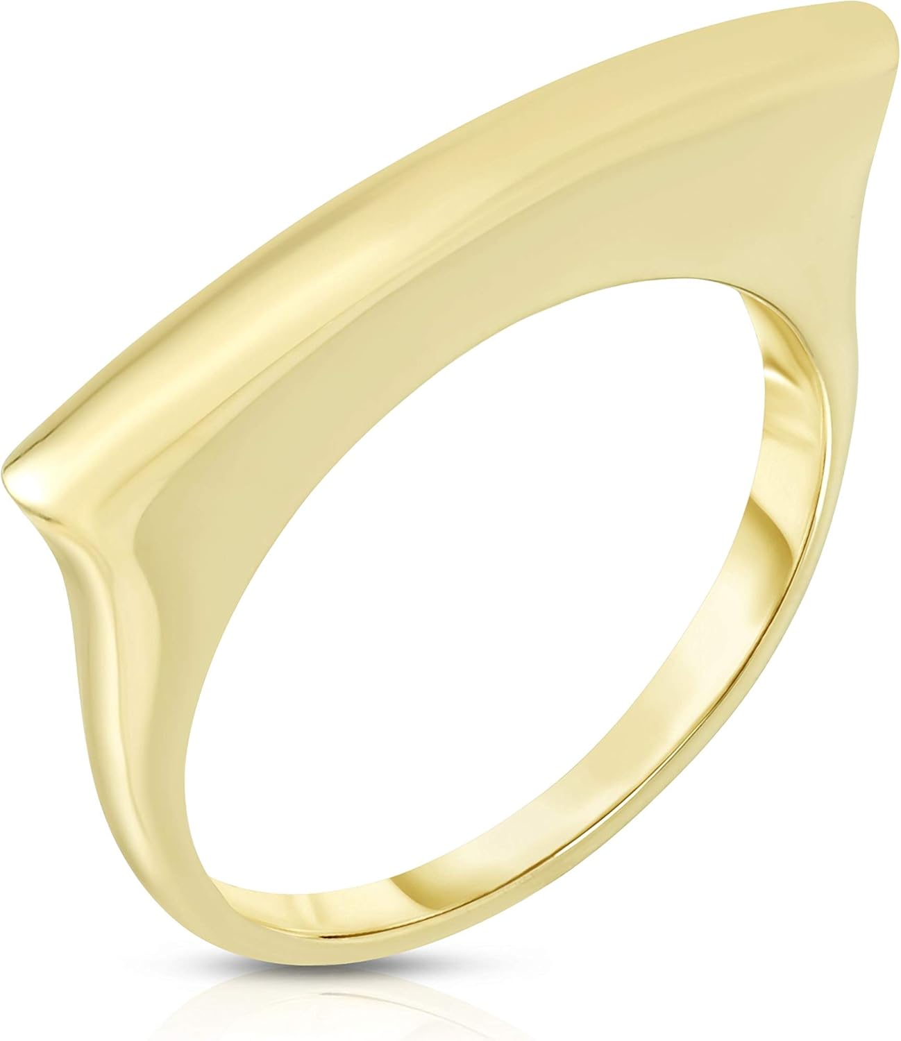 14k Yellow Gold Square Bar Ring, Size 7 - Image 2