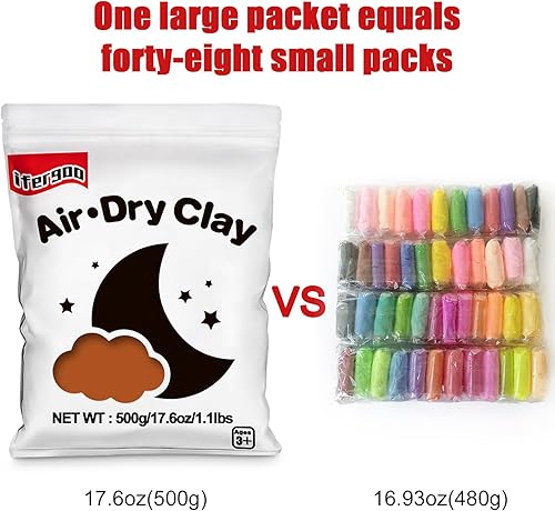 Miniatura 5 de Ifergoo Arcilla para modelar marrón, cosplay moldeable, secado al aire, arcilla de moldeo blanda para proyectos de arte y manualidades para adultos,