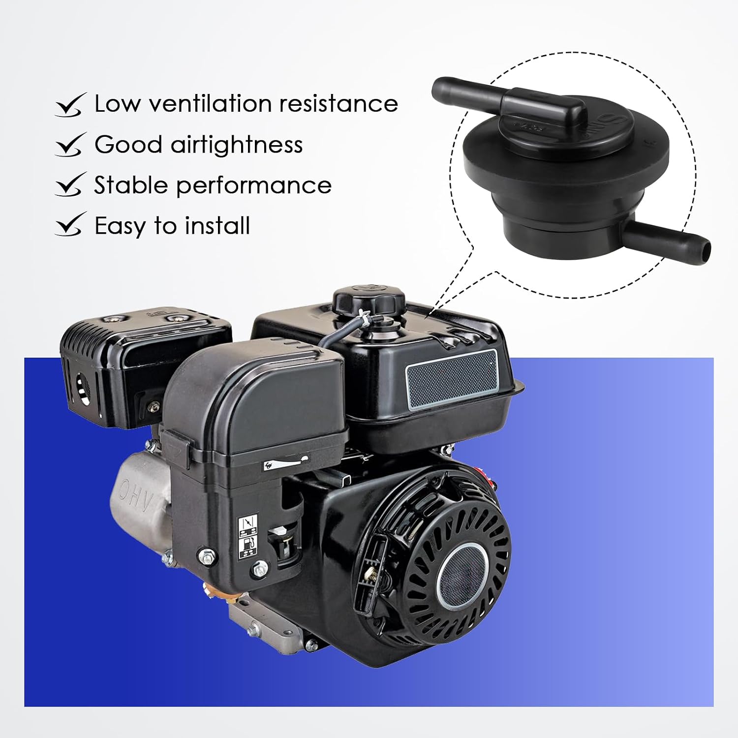Gas Fuel Tank Vent Valve for Predator 212 196cc Engine, Roll Over Valve for Coleman CT200U BT200X KT196 Mini Bike, for Generac Gas Pressure Washer Generator Powersports Parts
