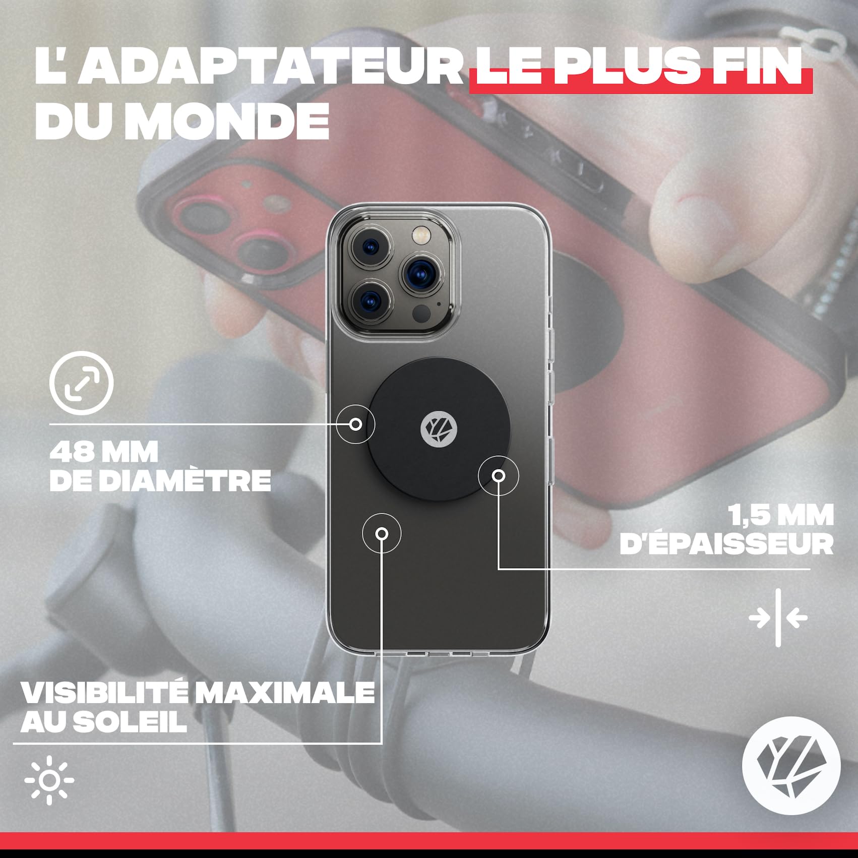 Shapeheart Plaque Métal Adhésive Universelle 1,5 mm Compatible Vélo Moto Voiture Anti-Reflet