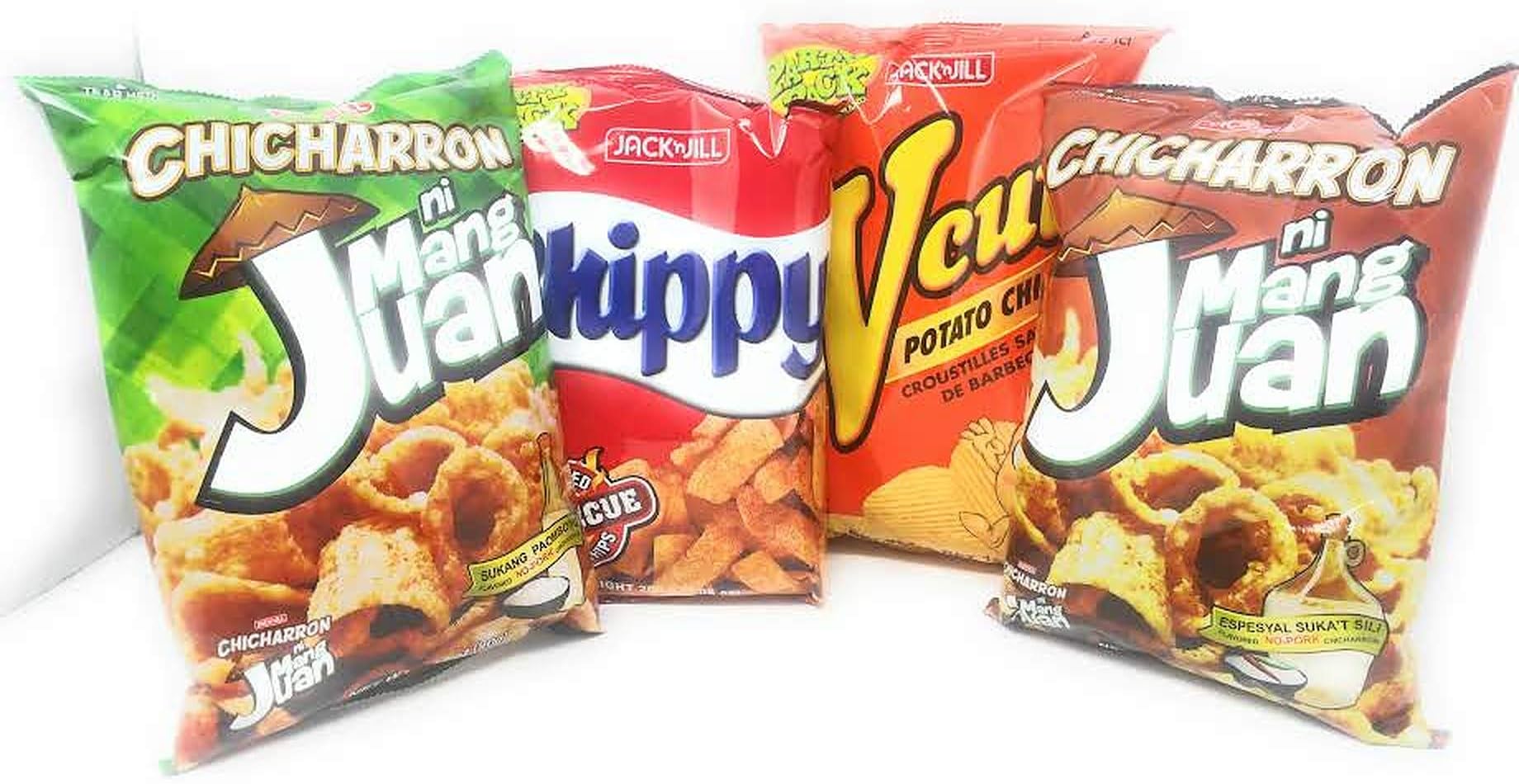 Jack 'n Jill Party Pack (Chicharron Sukang Paombong & Espesyal Suka't Sili, V-Cut Potato Chips and Chippy Barbecue Chips)