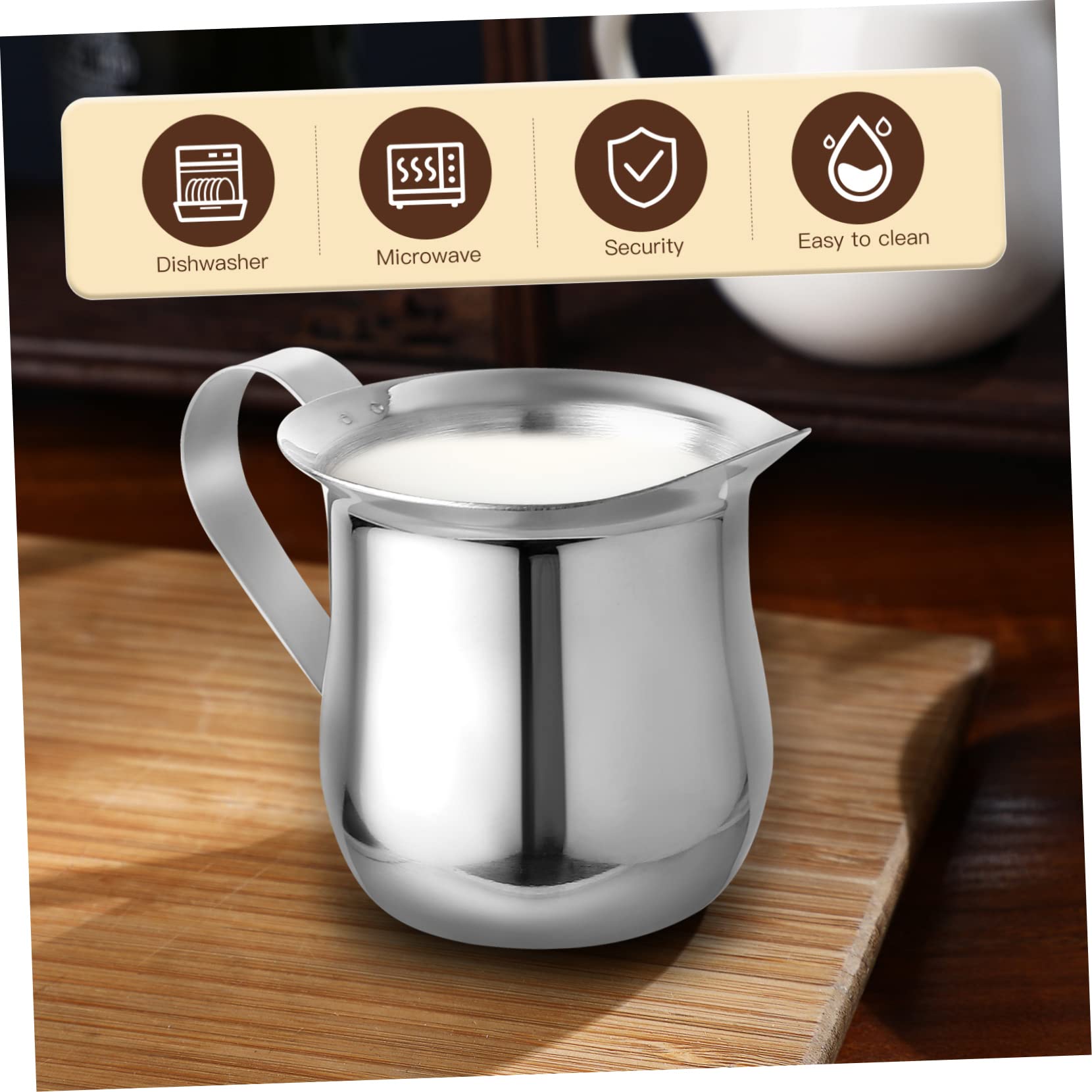 DOITOOL 9 Piezas Jarra de Leche Inoxidable Taza Espumadora para Café Espresso con Diseño de Precisa y Mango Ergonómico