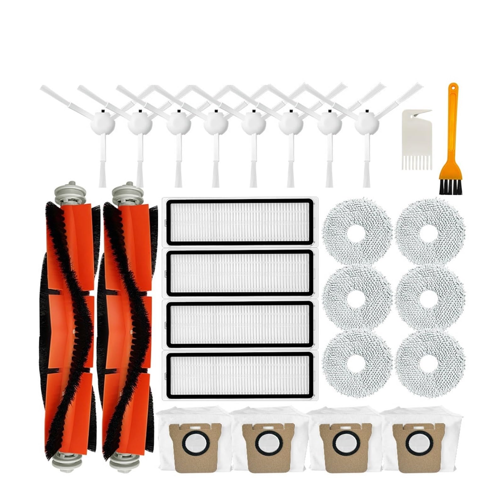 Kicici Compatible With Xiaomi Dreame Bot L10 L10s Ultra Robot Vacuum Cleaner Spare Parts Accessories Main Side Brush Hepa Filter Mop Dust Bag(Set H)
