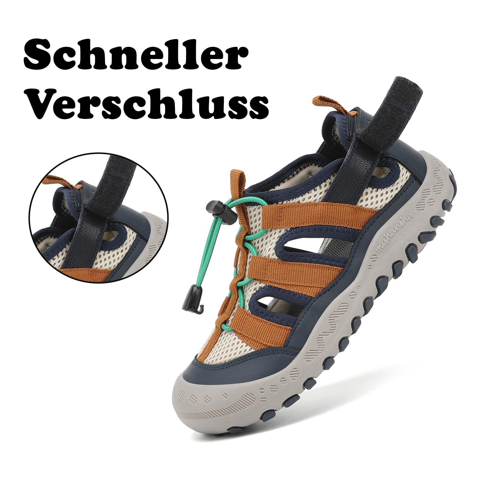 Mishansha Geschlossene Jungen Sandalen Kinder Trekking Wandern Sommer Atmungsaktiv Outdoorschuhe Gr.24-38 - 4