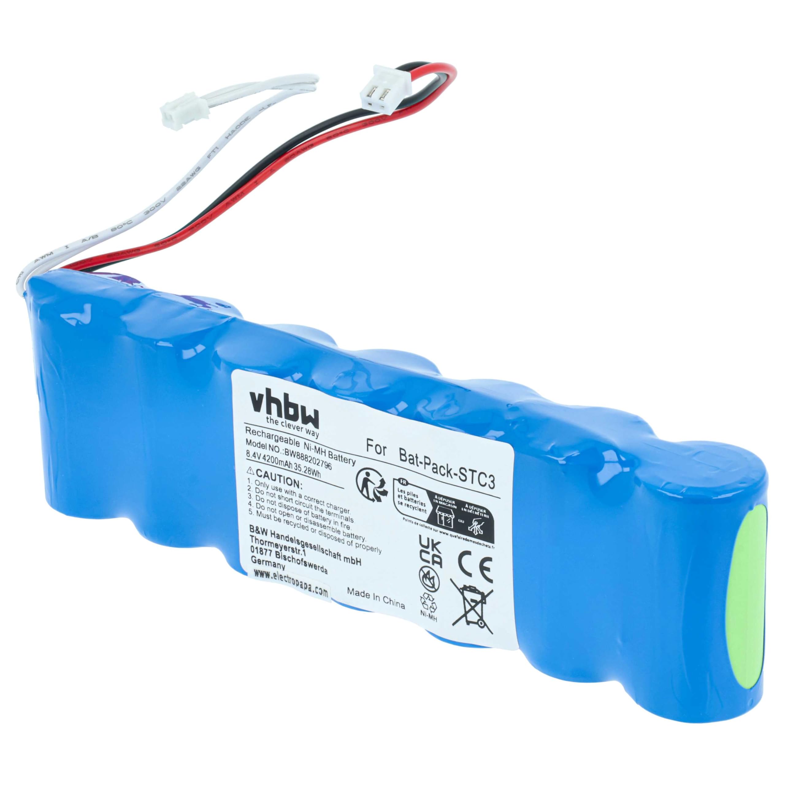 vhbw batteria compatibile con Rover HD Compact, HD Flash, HD DVB-C2, HD ISDBT, HD One, HD Light dispositivo di misurazione (4200mAh, 8,4V, NiMH)