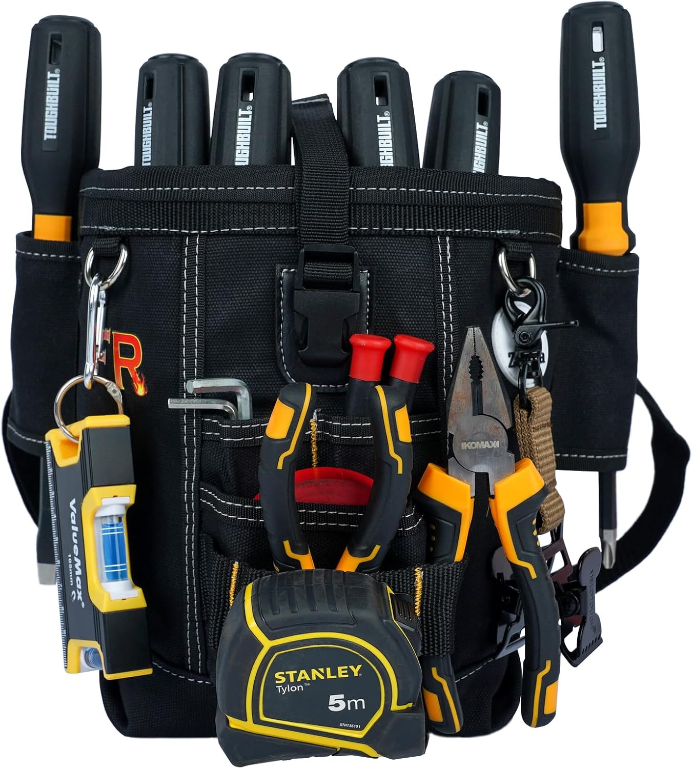 20-335 Heavy Duty Fire Resistant Fabric with Tape Clip Nylon Bolt Bag, Black - Image 6