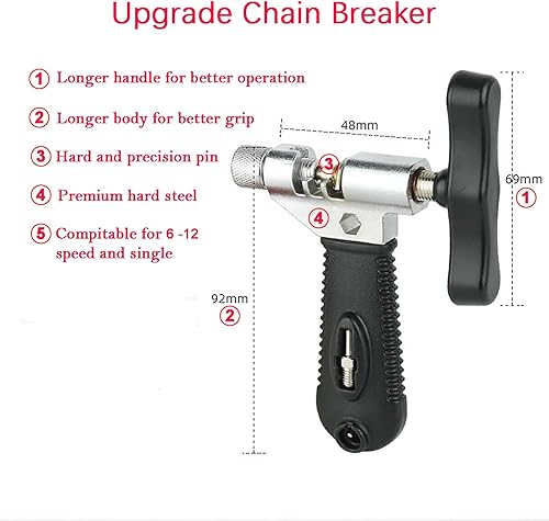 Miniatura 2 de Juego de herramientas de reparación de cadena de bicicleta, herramienta de cadena de bicicleta, alicates maestros de eslabones y interruptor de
