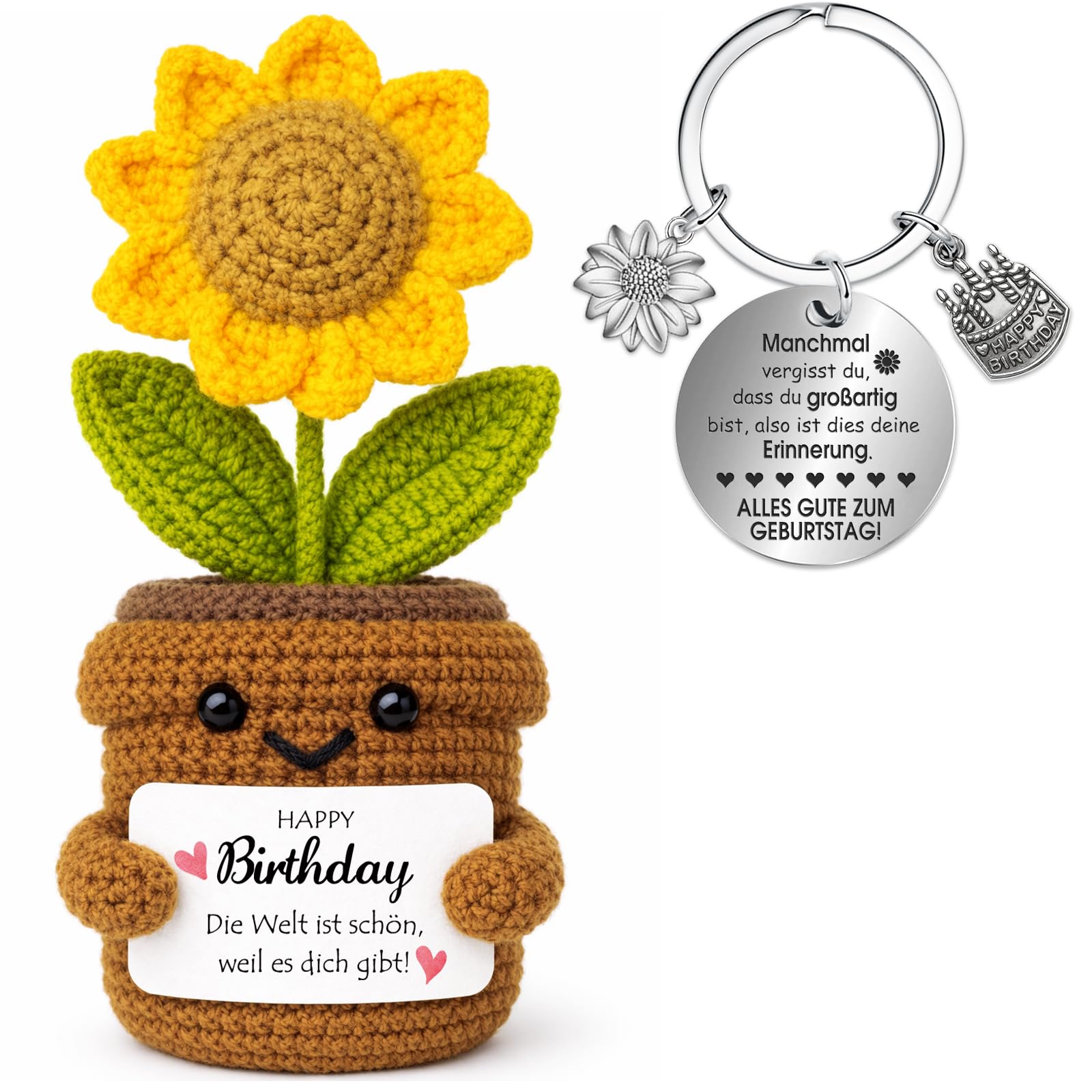 Farbeele Positive Figur und Glücksbringer-Schlüsselanhänger, Pocket Hug, MutmacherGeschenk, Gute Besserung Geschenk, Glücksbringer Prüfung Geschenk, Geburtstagsgeschenk