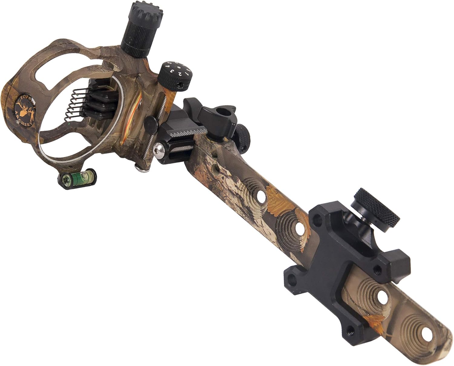 TOPOINT ARCHERY CNC Aluminum 5 Pins Or 7 Pins .019" Tool-Less Bow Sight with Micro Adjust Detachable Bracket LED Sight Light Left and Right Hand