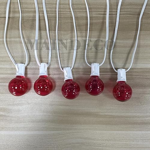 Miniatura 5 de Paquete de 25 bombillas de Navidad G40, bombillas incandescentes de vidrio rosa transparente, base de candelabro E12C7, bombillas de cadena de luces