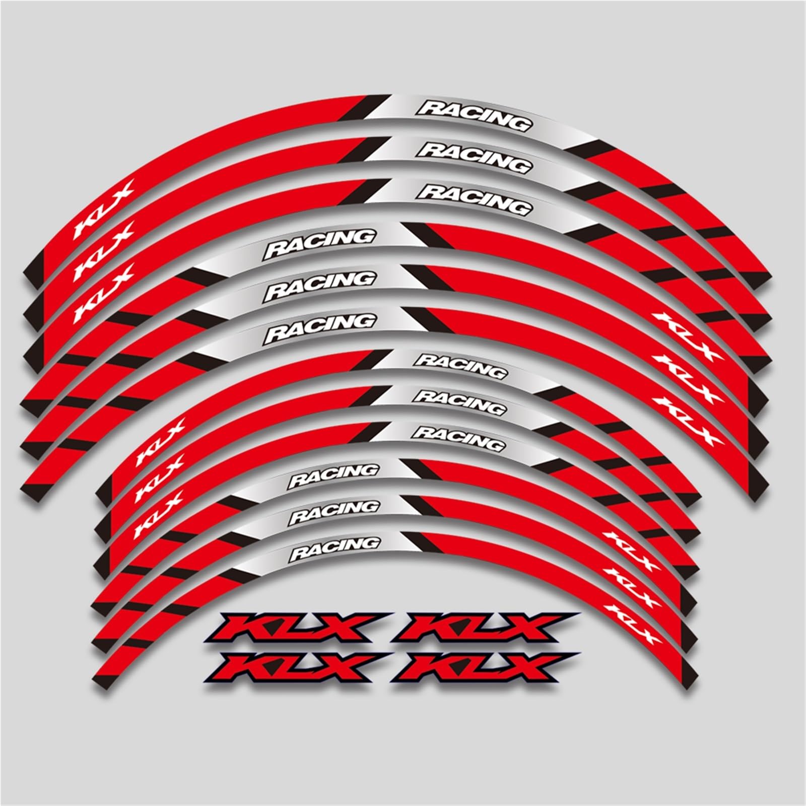 Rjkzx 2 Style A Red Decorative Stickers Motorcycle Accessories Wheel Stickers Reflective Stripe Rim Decal For Kawasaki Klx250 1979-2020 Klx250s 2006-2014 Klx300 1997-2022(2 Style A Red)
