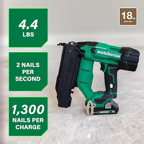 Miniatura 3 de Paquete de clavadora inalámbrica Metabo HPT 18V MultiVolt calibre 18 + sierra ingletadora inalámbrica Metabo HPT 18V MultiVolt  C1810DFAQ4