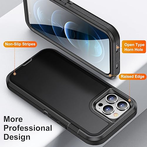 Miniatura 4 de Funda para iPhone 12 Pro Max para hombres, híbrida a prueba de caídas resistente, resistente, a prueba de golpes, ajuste delgado, funda protectora
