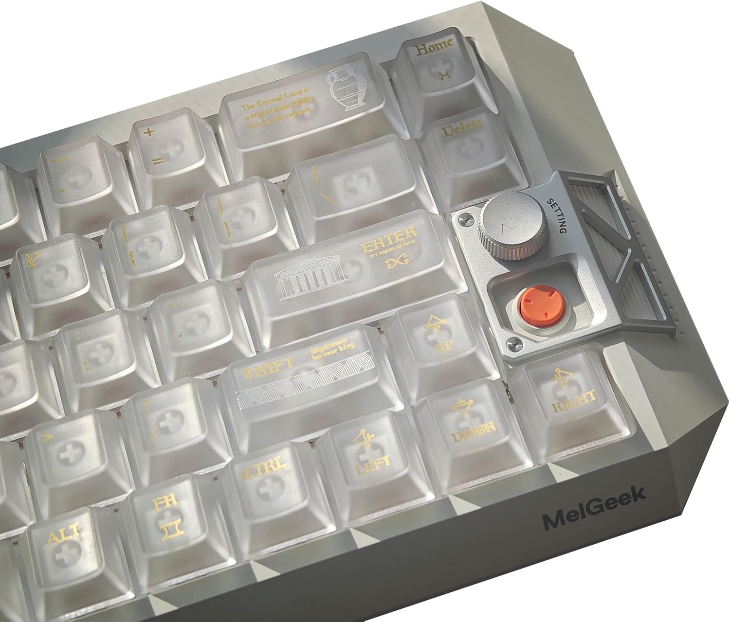 Omphalos Theme Keycaps, 135 Keycap Set, Cherry Profile Custom Keycaps for Cherry Gateron MX Switch Mechanical Keyboard PC Material + Special Coating（Golden Character Craft）