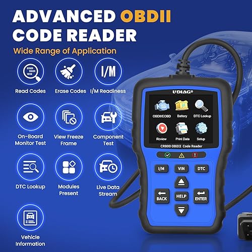 Miniatura 2 de CR800 OBD2 escáner probador de batería 2 en 1, herramienta de diagnóstico del escáner OBD2 para comprobar el motor del coche, lector de código de