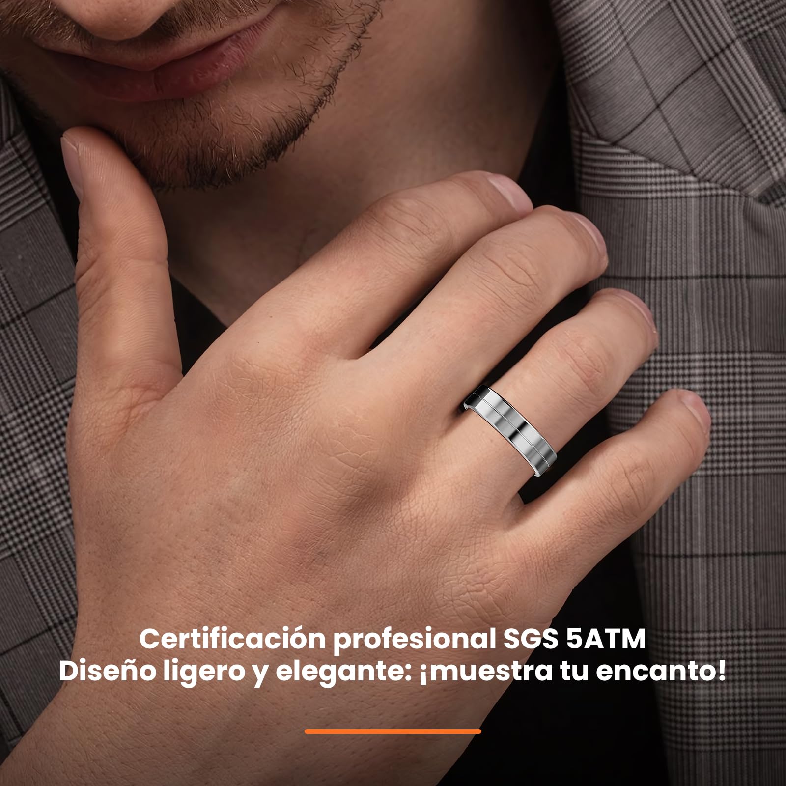 Mingtawn Anillo Inteligente de Salud, Monitoriza Automáticamente la Frecuencia Cardíaca, el Sueño,24/7 Anillos para Hombre y Mujer, sin Suscripción, para Android e iOS (Plata,11)