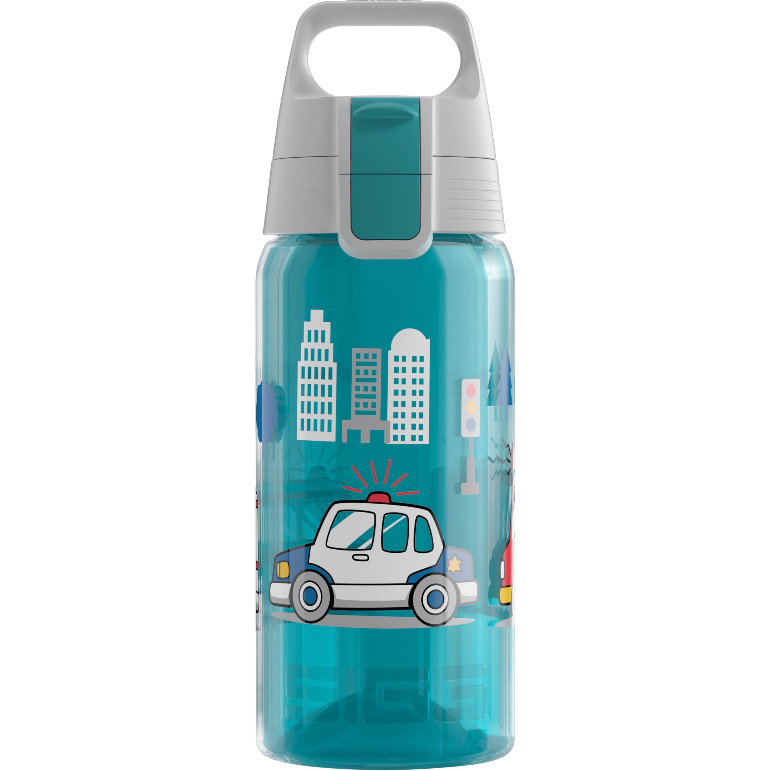 SIGG - Drinkfles voor kinderen - Viva One Police - Geschikt voor koolzuurhoudende dranken - Lekvrij - Vaatwasmachinebestendig - BPA-vrij - Sport & School - Blauw - 0,5L