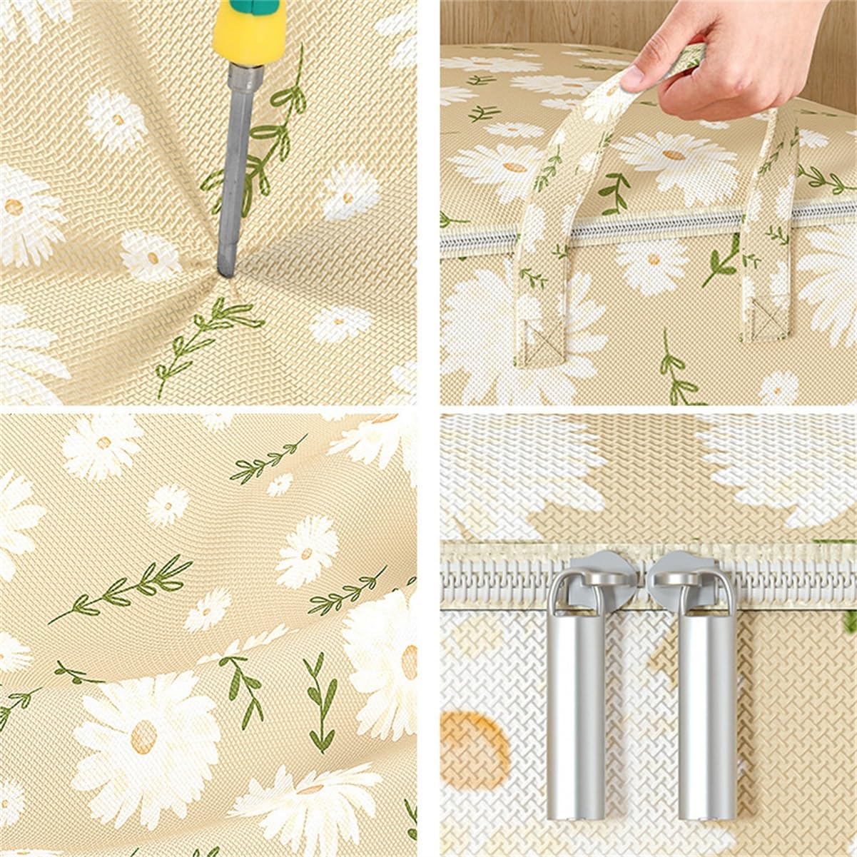 Moving Storage Bags, Large Capacity Space Saver Bags for Clothing Portable Clothes Closet Organizer Containers Durable Storage Bin, 2 Pieces (Color : Beige, Size : 100l)